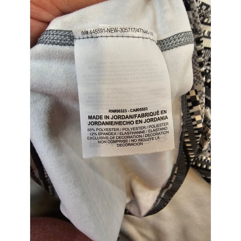 Nike Pro Dri-FIT Womens Small Half Zip Pullover Geometric Pixel Black White Gray - Picture 10 of 11